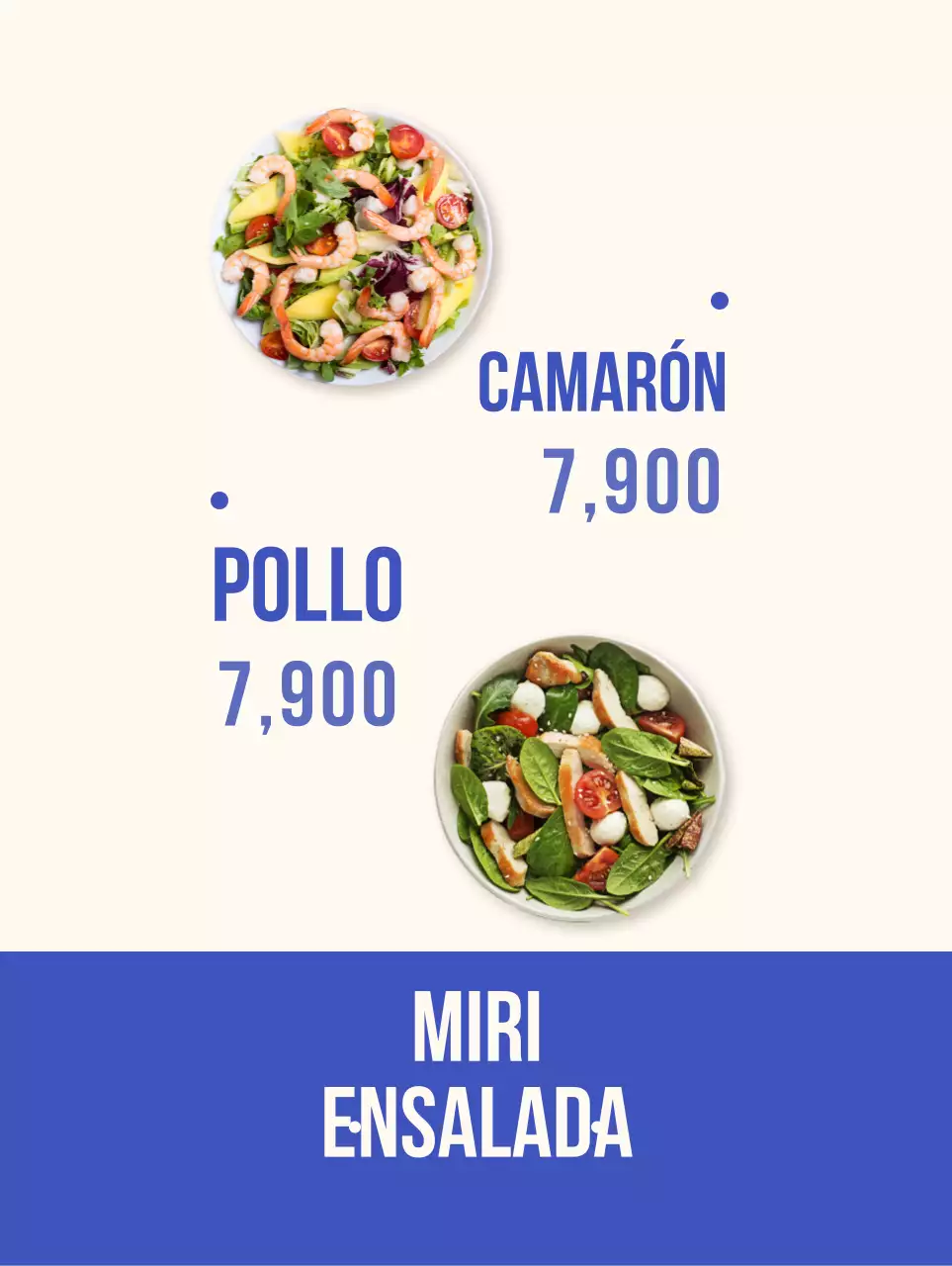 Banner de alimentos frescos en azul y beige