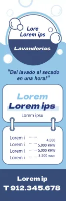 La ilustración azul promueve una lavandería limpia