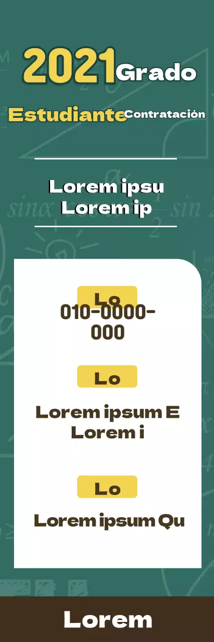 Pizarra con letras verdes Reclutamiento de alumnos para la escuela.