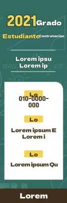 Pizarra con letras verdes Reclutamiento de alumnos para la escuela.