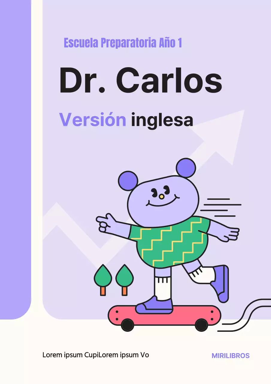 Contenido de formación con un carácter sencillo en morado