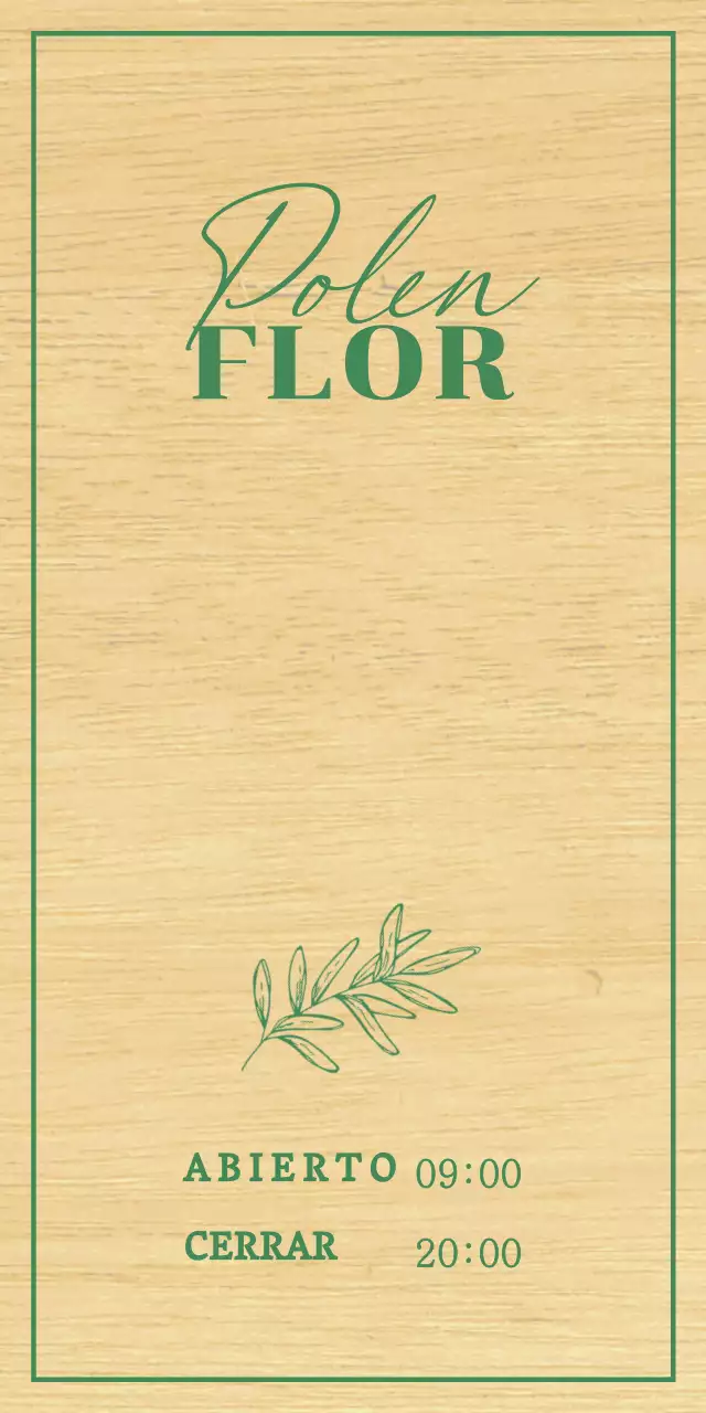 Diseño de floristería con ilustraciones botánicas verdes dibujadas a mano
