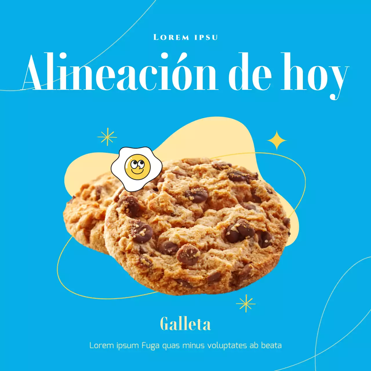 La alineación azul y amarilla de la panadería para el día