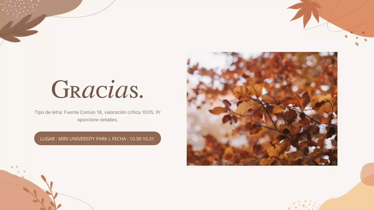 Guía de eventos otoñales con motivos geométricos en marrón y marfil