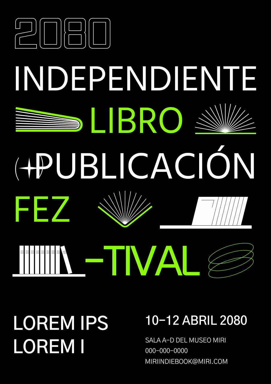negro verde lima libro ilustración sencillo librería independiente festival editorial