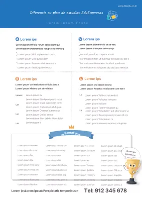 Una descripción de la escuela en texto azul con una lista de los candidatos seleccionados