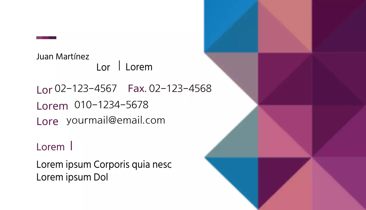 Tarjetas de visita con motivos geométricos