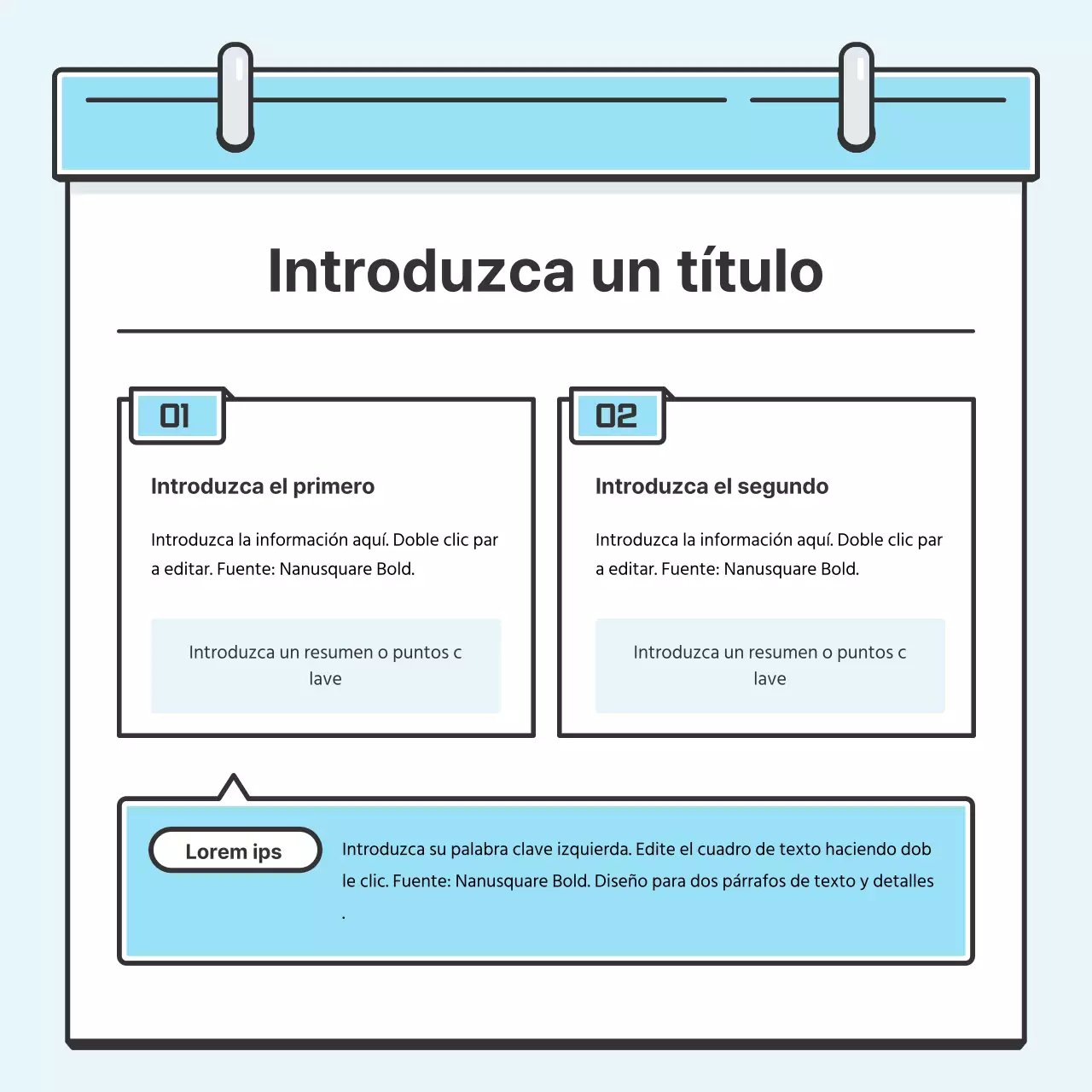 Light Blue Note Concept Tarjeta con bonitas ilustracionesNoticias