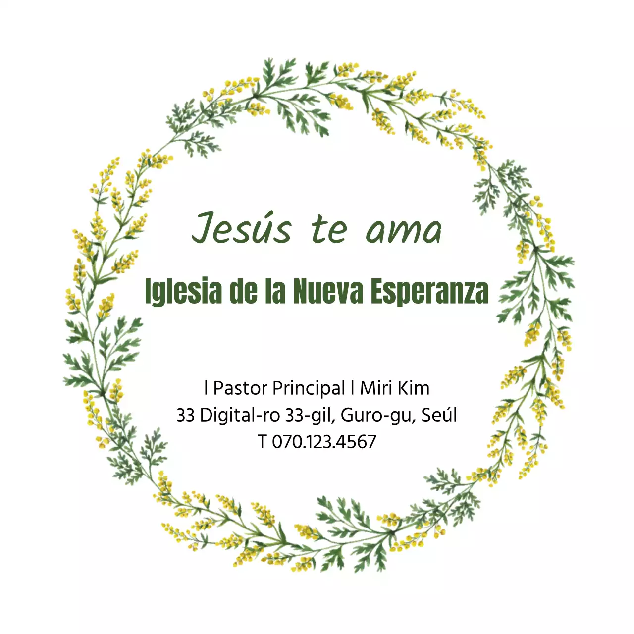 Marco Ilustración Vintage Verde Iglesia