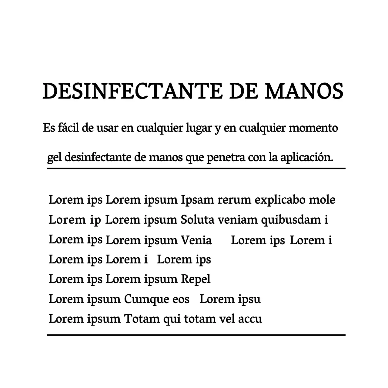 Etiquetado de ingredientes de los desinfectantes de manos