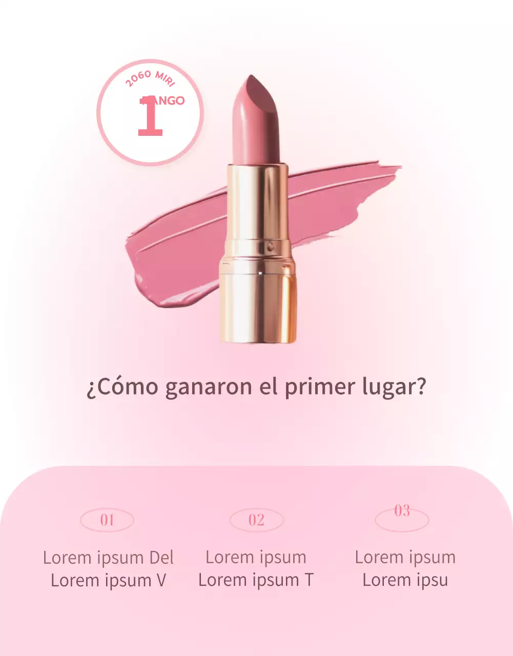 Página de eventos de cosmética con degradado sencillo en rosa