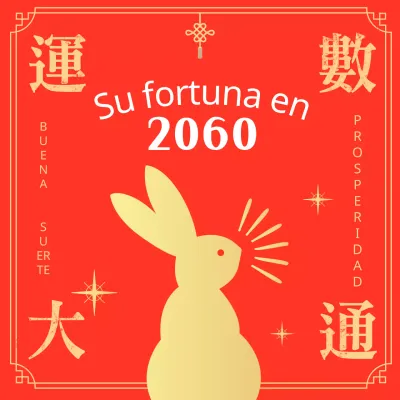 Gráfico de adivinación de año nuevo con un sentimiento sencillo en rojo