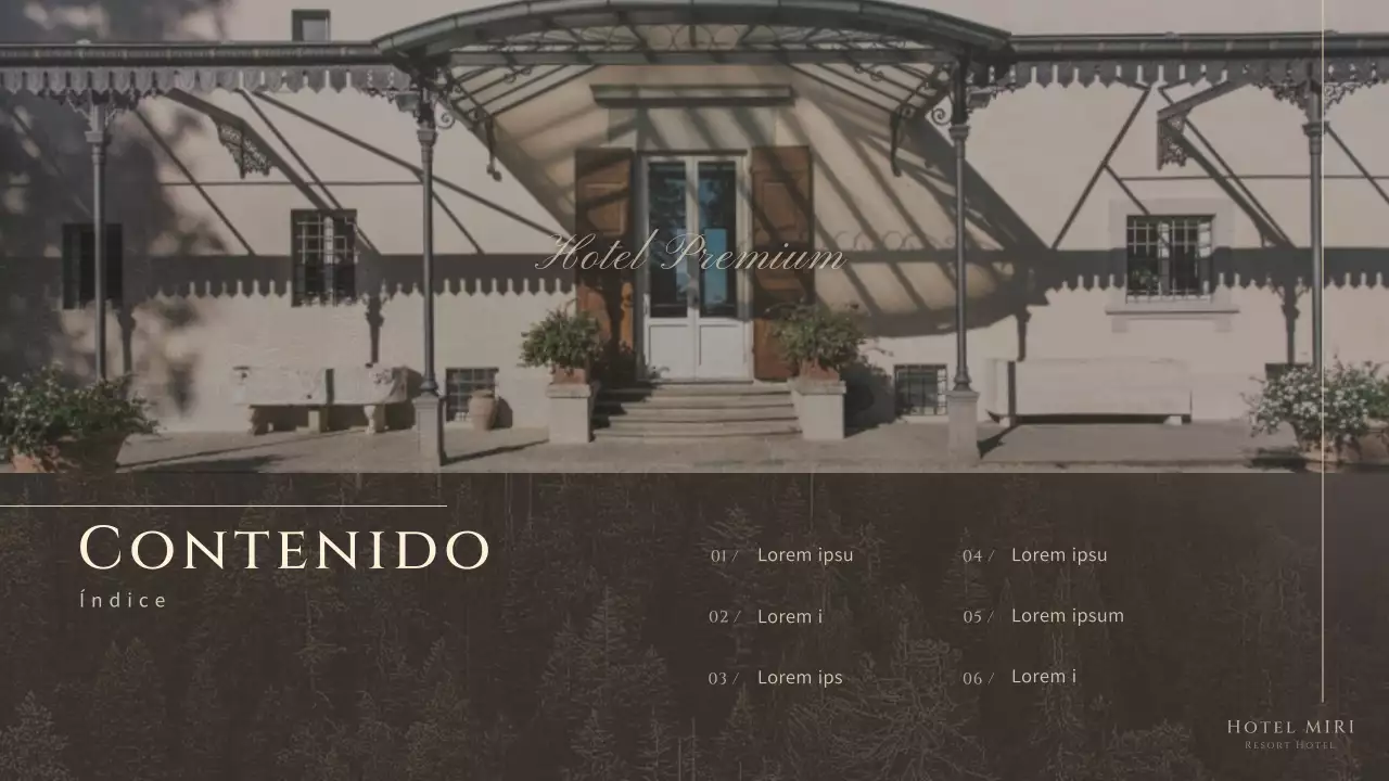 Un moderno y lujoso paquete hotelero en marrones y beiges Resumen del producto