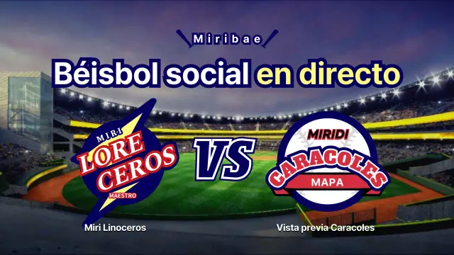 Miribae social baseball live stream con logo ilustrado