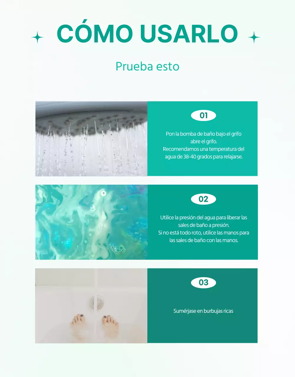 Sencilla y limpia bomba de baño jefe de página en menta