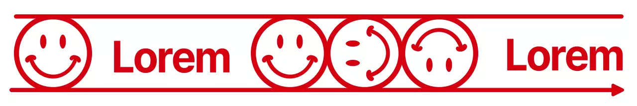 Combinación sencilla y limpia de texto y emoji estilo café en rojo