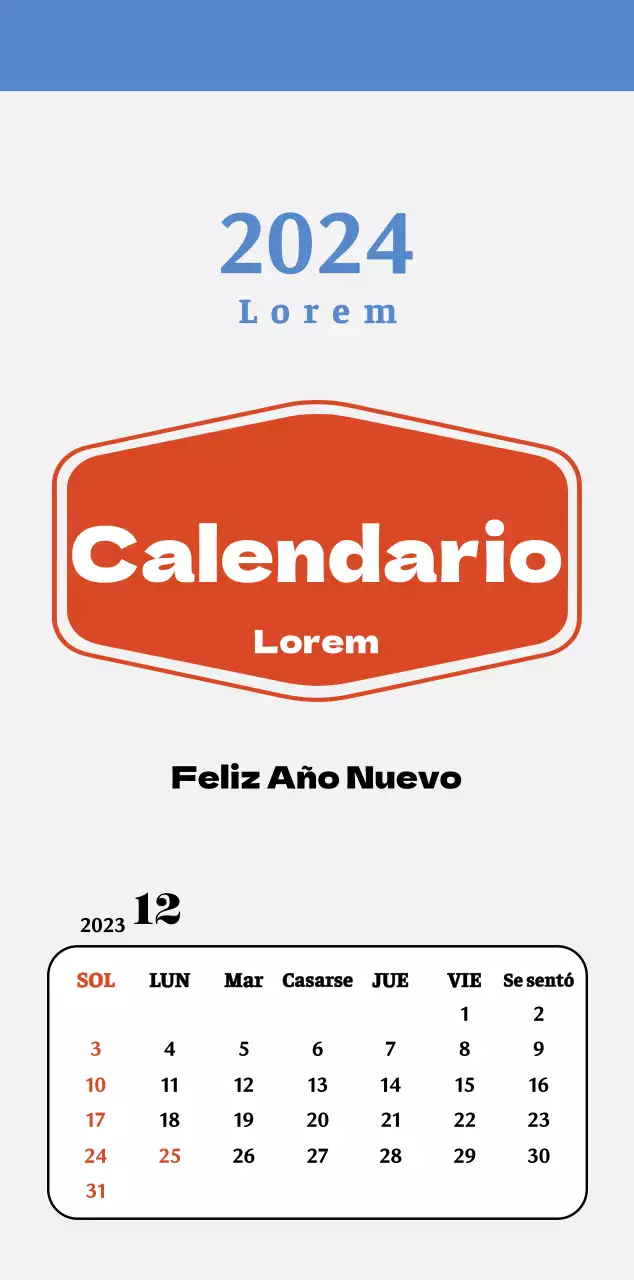 Posavasos retro rojo y azul calendario de recuerdos