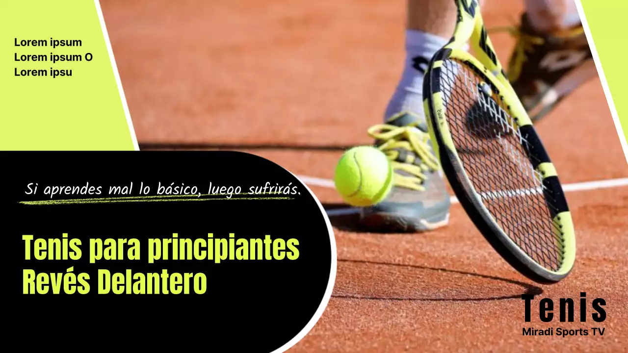 El contraste limón y negro del revés de un principiante en el tenis