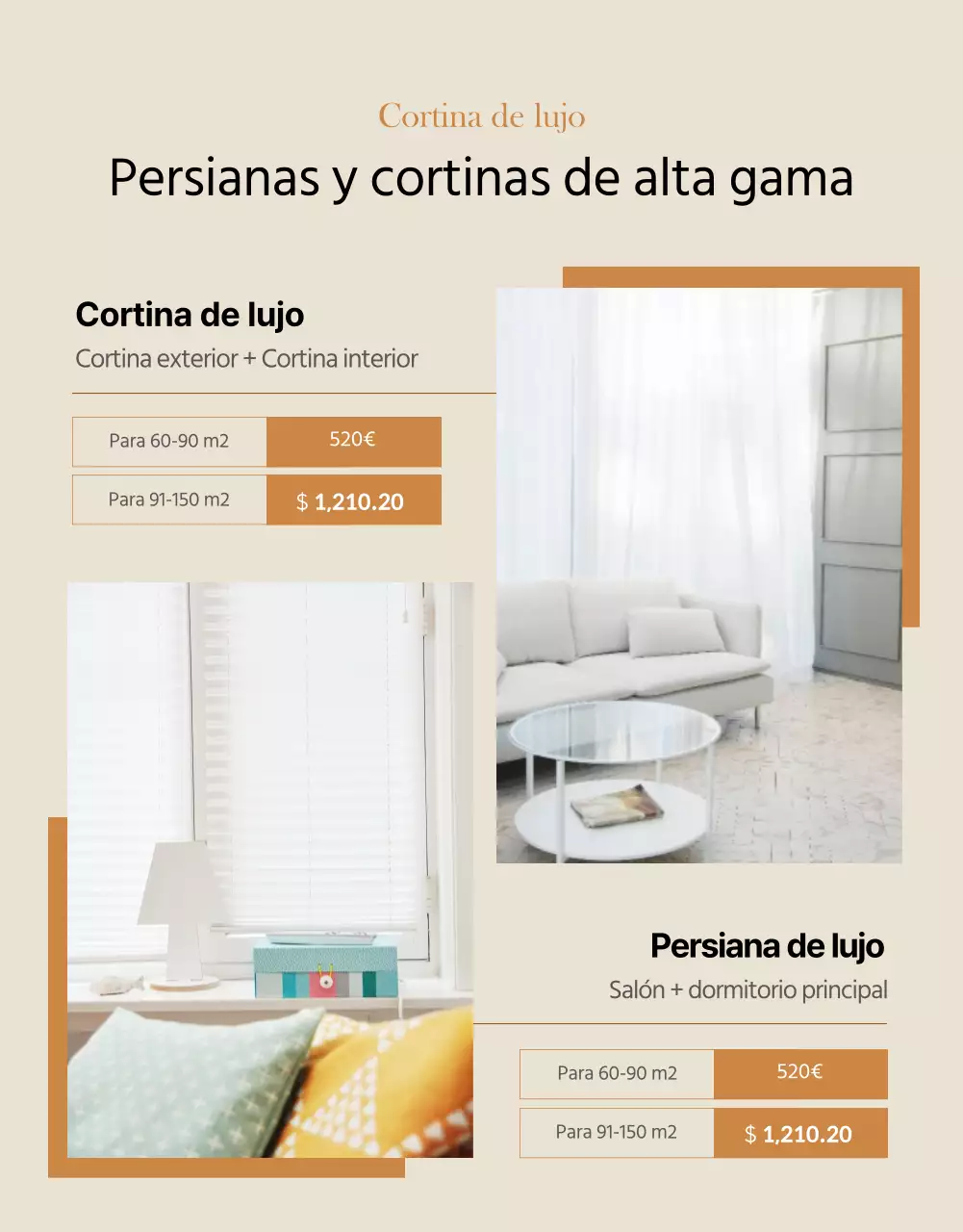 Cortinas otoñales página detallada
