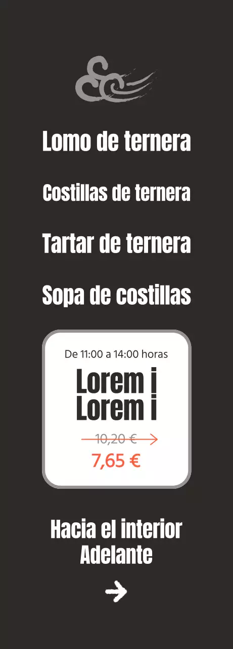 Promocione un restaurante de inspiración coreana con imágenes de carne coreana sobre fondo negro.
