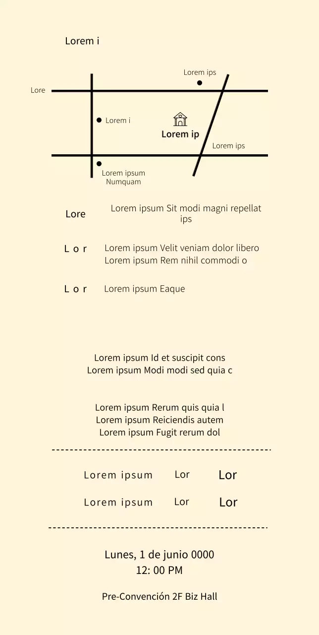 Invitación de boda con un círculo verde sobre fondo amarillo