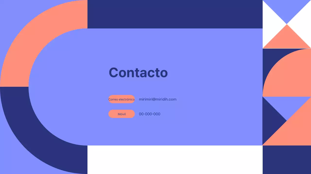 Azul y naranja tonos formas geométricas patrón de diseño de estilo de presentación geométrica mínima