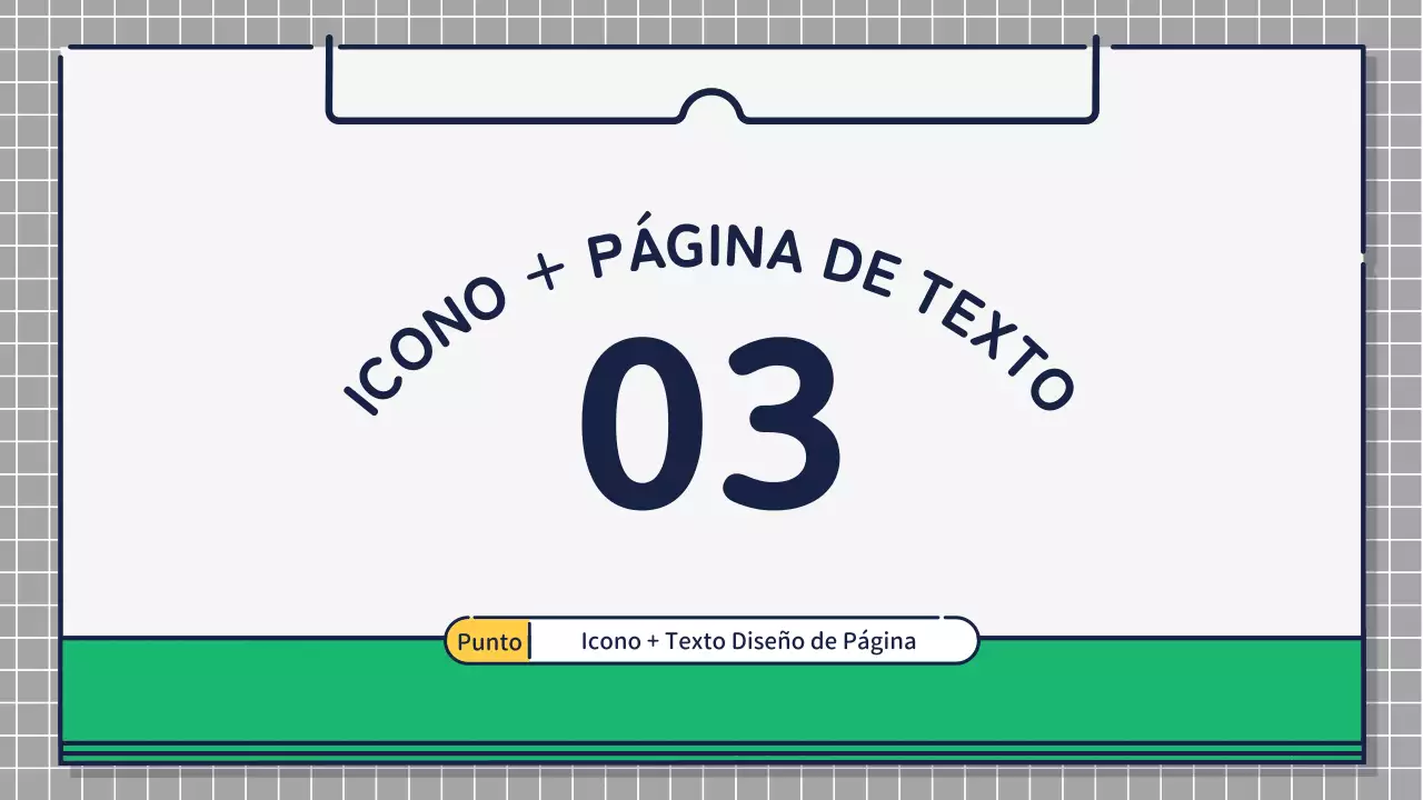 Presentación sobre el diseño de iconos bonitos y básicos en verde y amarillo