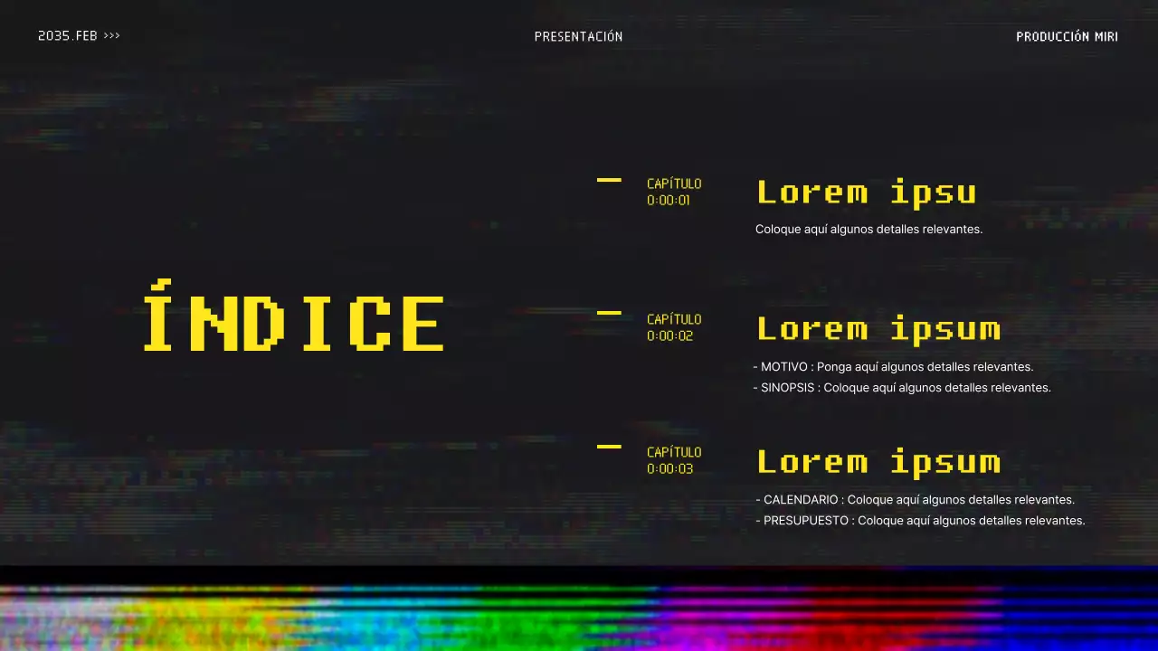 Propuesta de vídeo para un colorido concepto de emisión retro