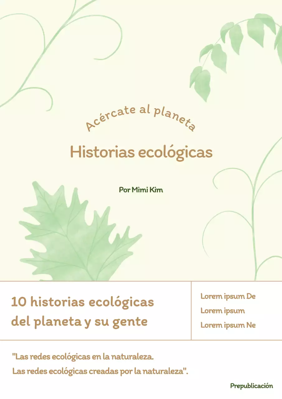 Una sencilla guía ecológica de ilustración de hojas con un tema de marfil ultramarino