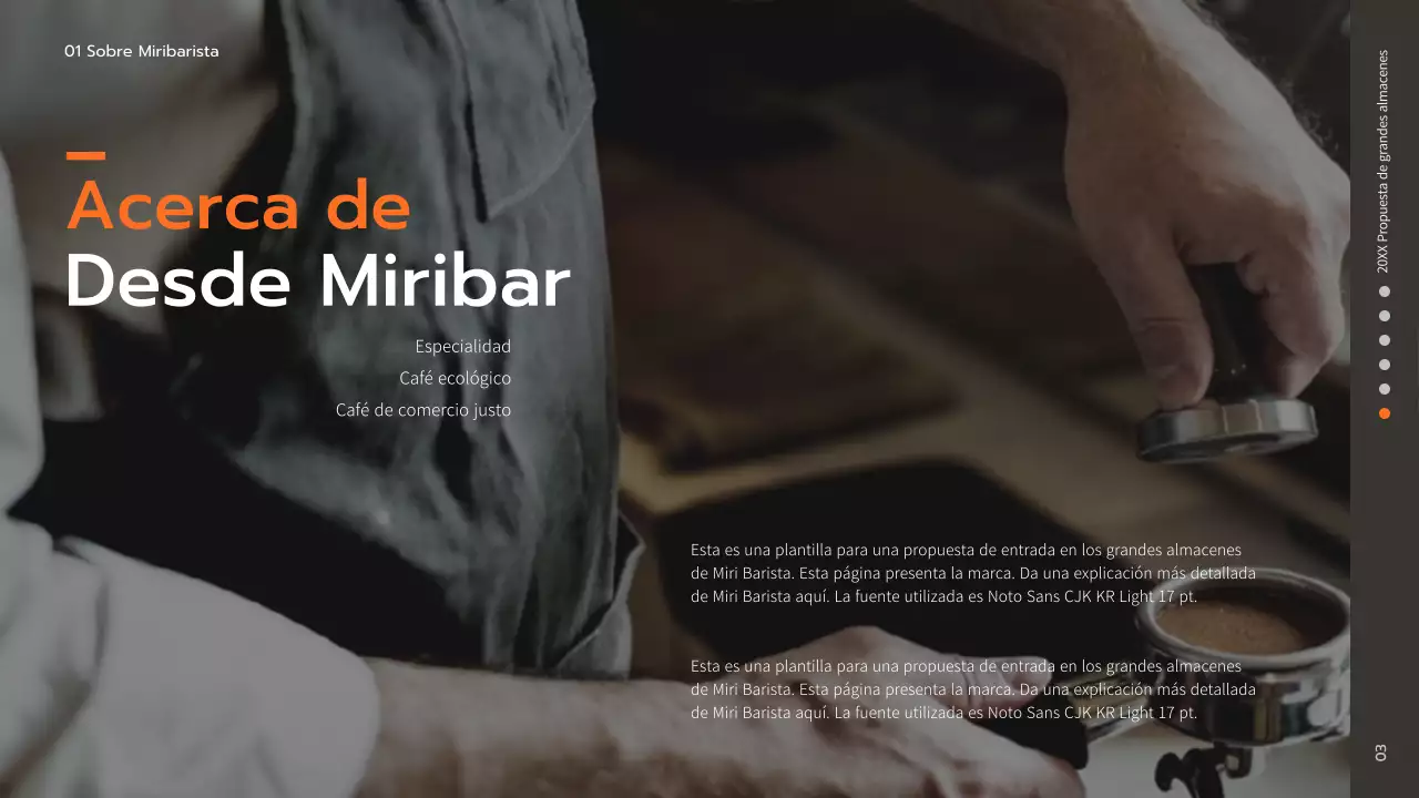 Presentación de la propuesta de unos grandes almacenes Brown Simple para una cafetería