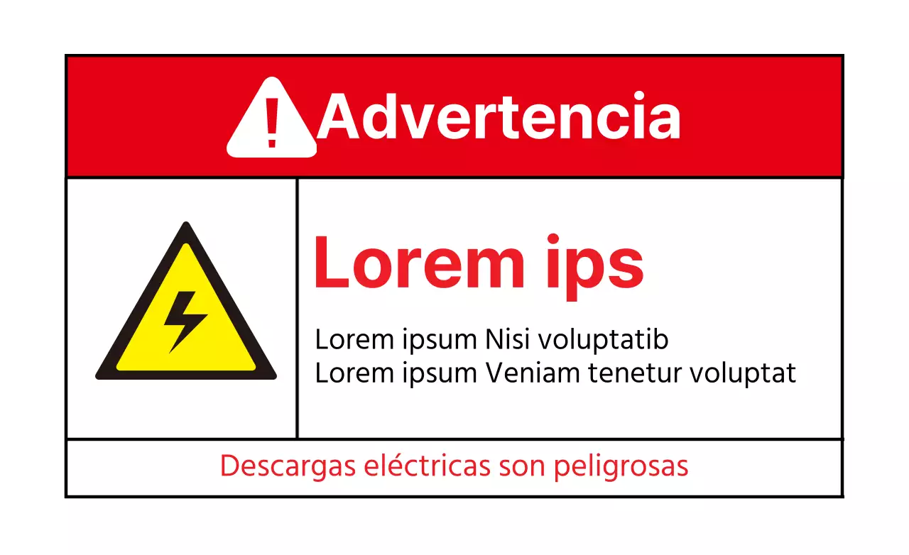 Blanco Rojo Aviso de descarga eléctrica