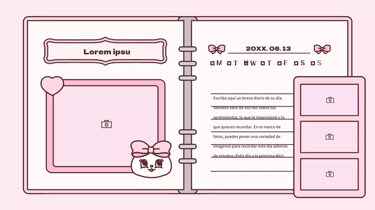 Bonito kit de presentación del concepto de agenda en rosa