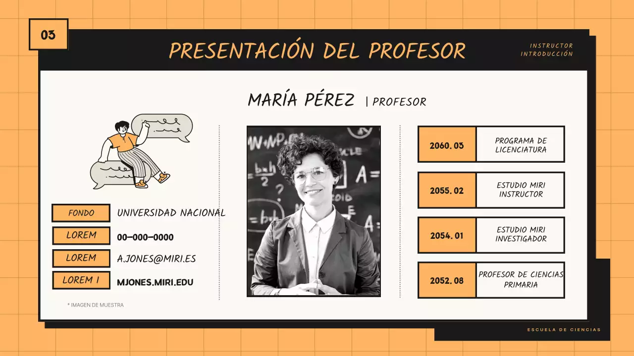 Propuesta de programa para la clase de ciencias utilizando líneas de tono naranja y negro