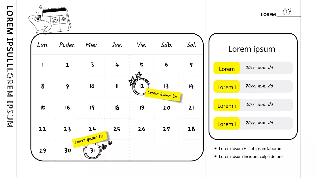 Actas de reuniones de estudio resaltadas en blanco y amarillo