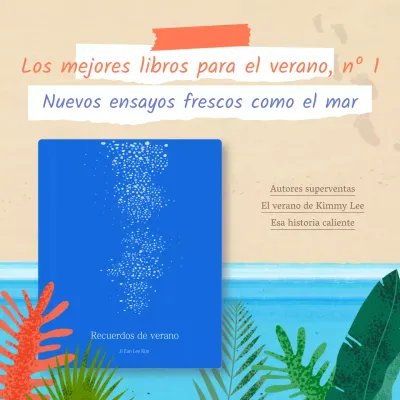 Promocione su nueva charla sobre el libro de ensayo con colores naturales como el azul y el naranja