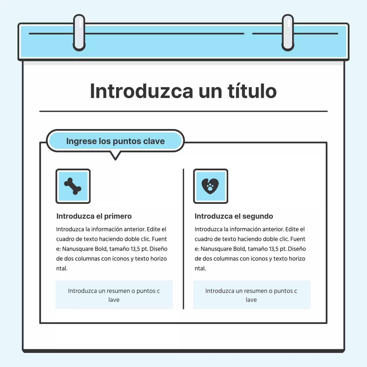 Light Blue Note Concept Tarjeta con bonitas ilustracionesNoticias