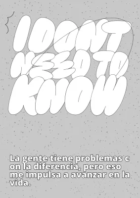 Cartel interior caligráfico en blanco y gris