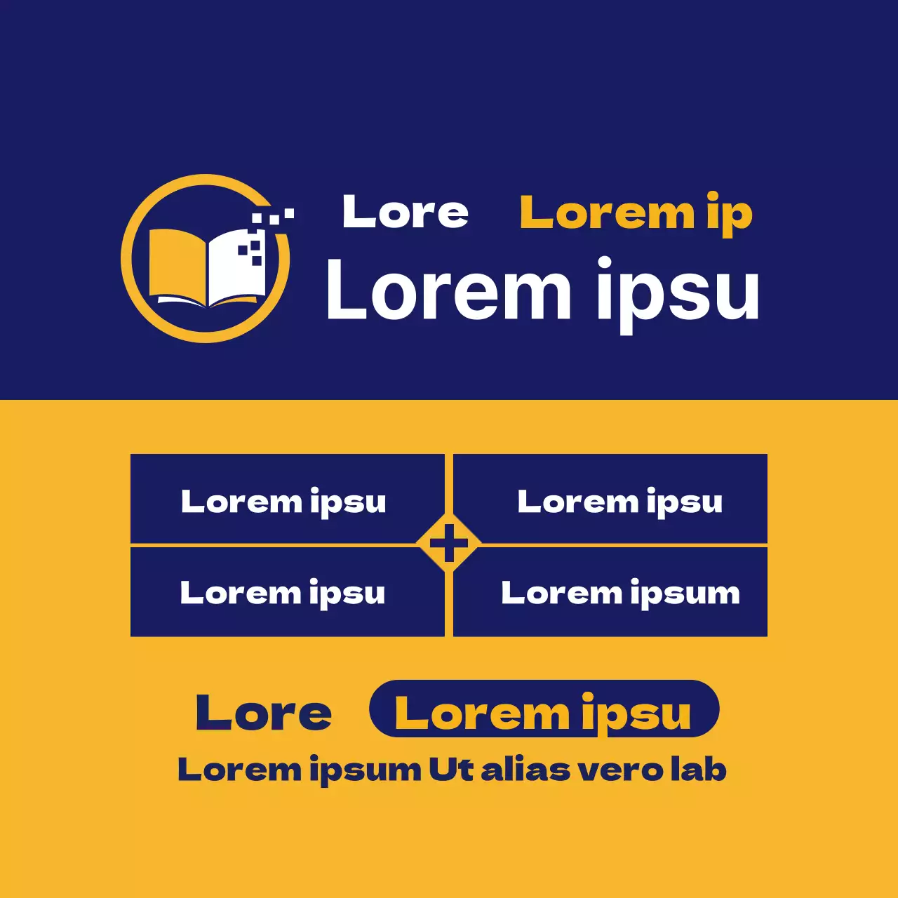 Promocione su escuela de matemáticas con un logotipo azul marino-naranja