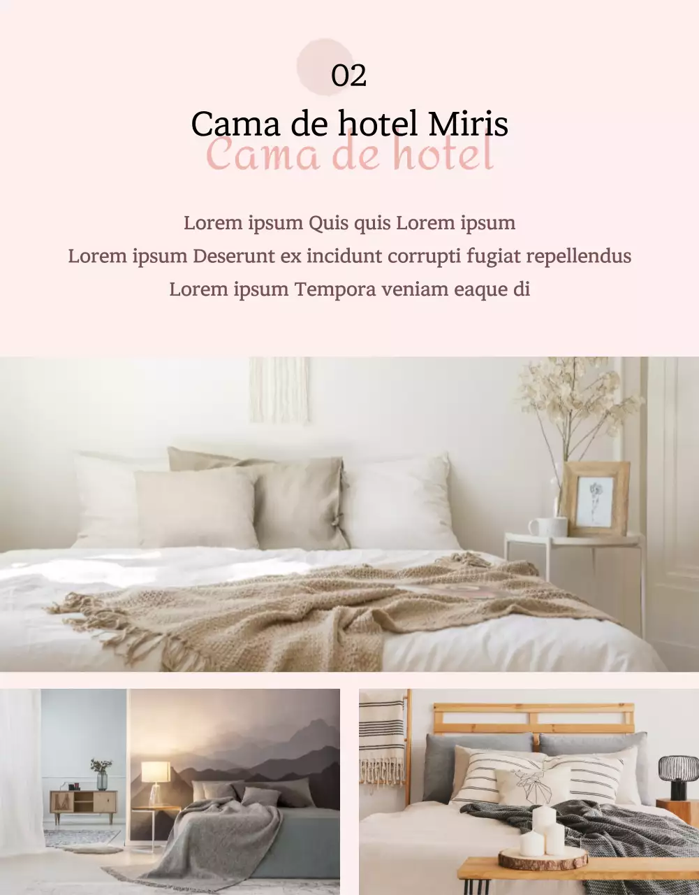 Promover una relajante ropa de cama de color rosa página de detalles