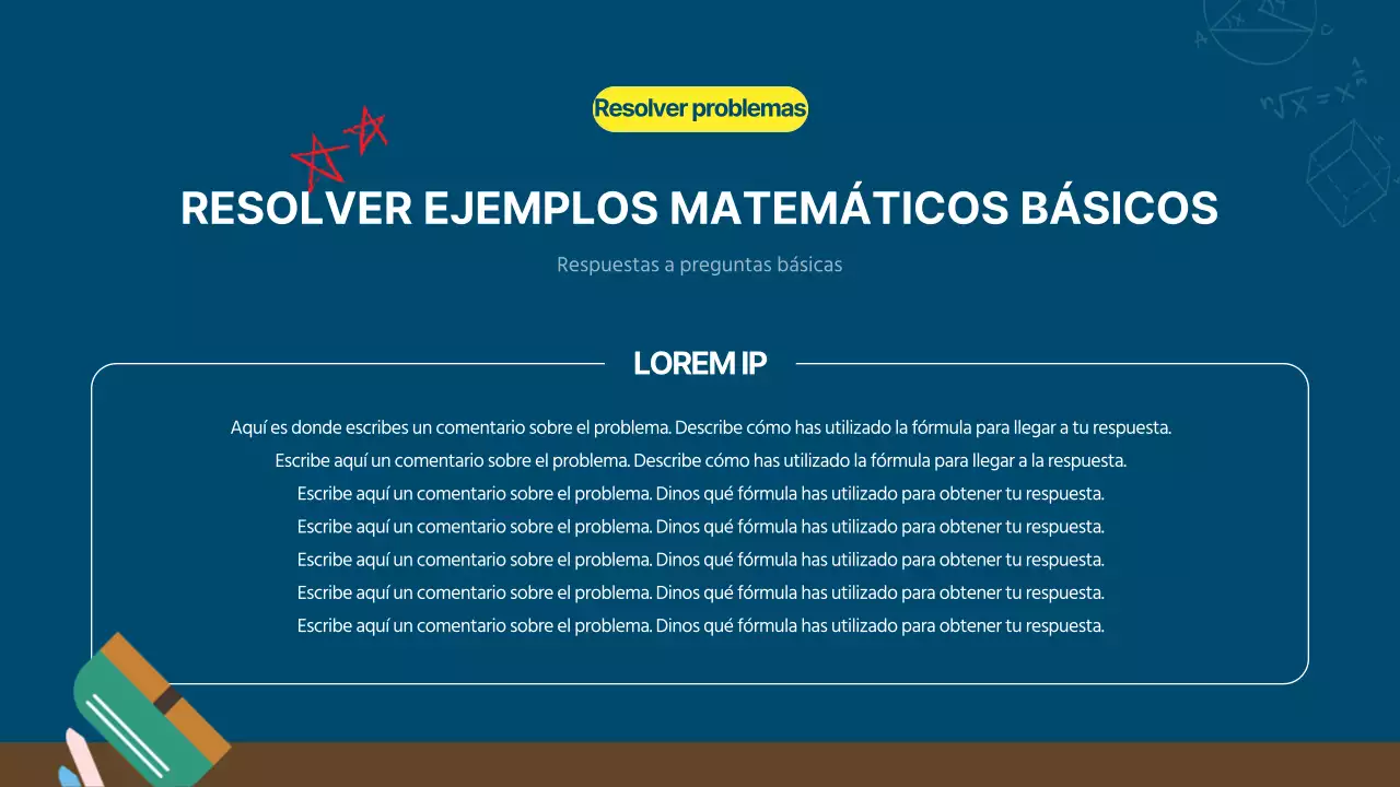 Un libro de matemáticas de pizarra azul marino de lo más kitsch
