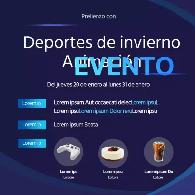 Navy Neat Evento de animación de deportes de invierno