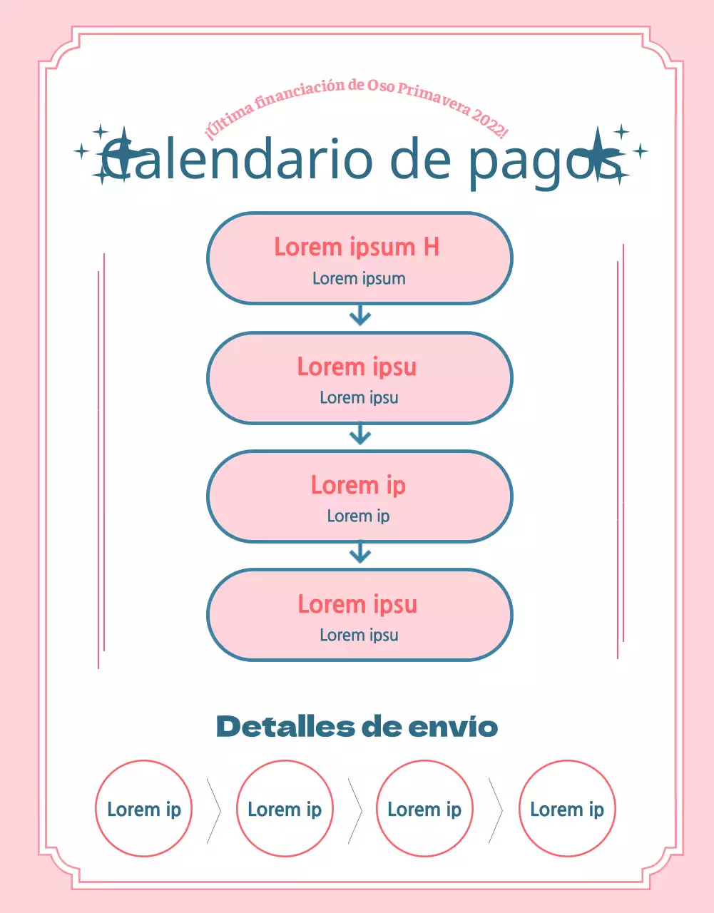 Una propuesta de financiación para un muñeco de peluche rosa y azul claro