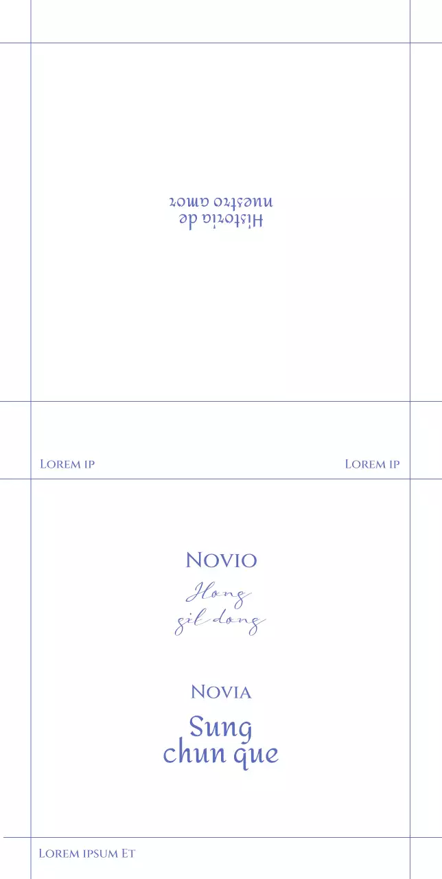 Invitación de boda sencilla con líneas sobre fondo blanco