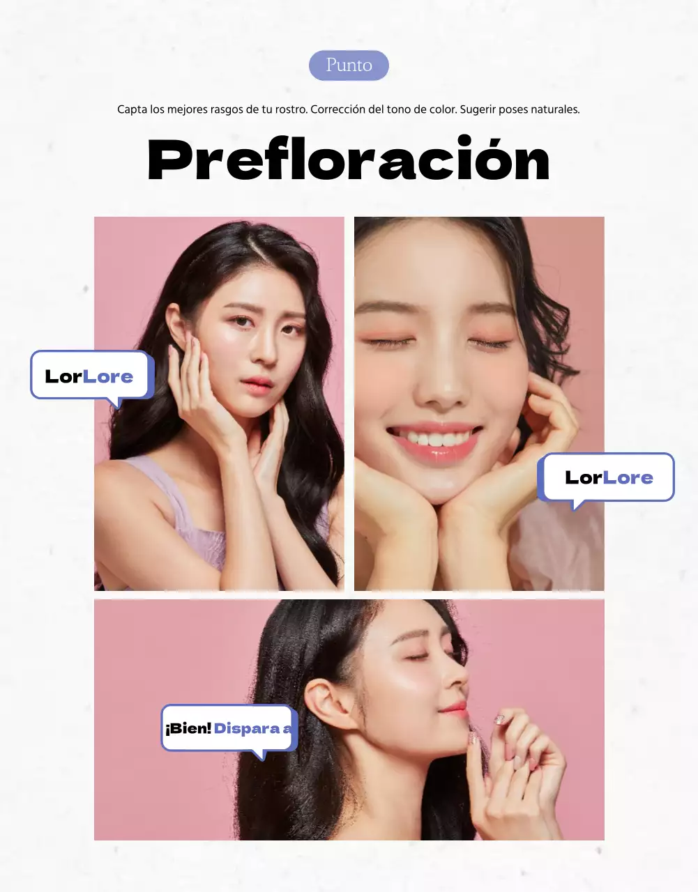 Detalles de la combinación de morado y blanco