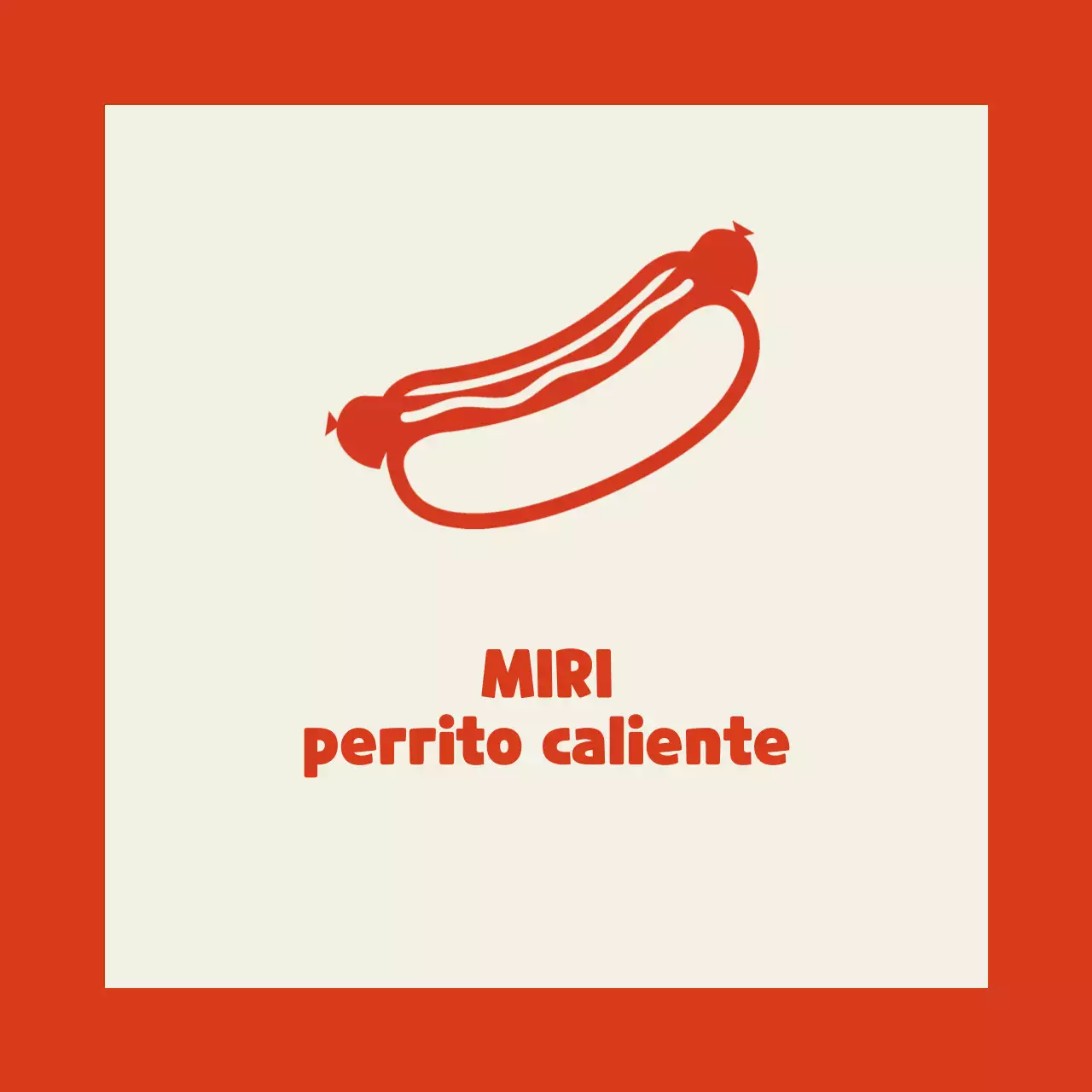 Vendedor de restaurante de perritos calientes sobre fondo marfil con contorno rojo