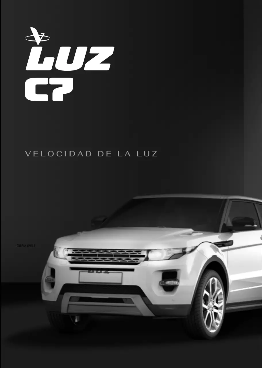 Un elegante cuaderno promocional de coches en blanco y negro