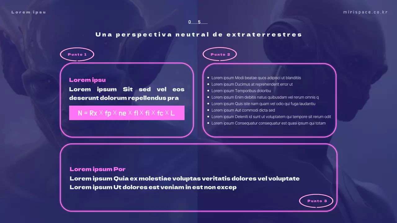 Material de formación con fotos de extraterrestres sobre fondo azul