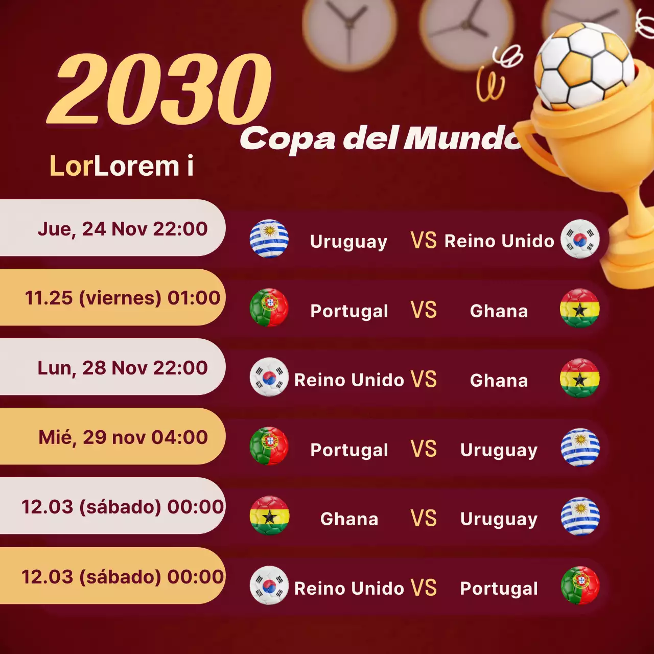 Partidos de fútbol en rojo