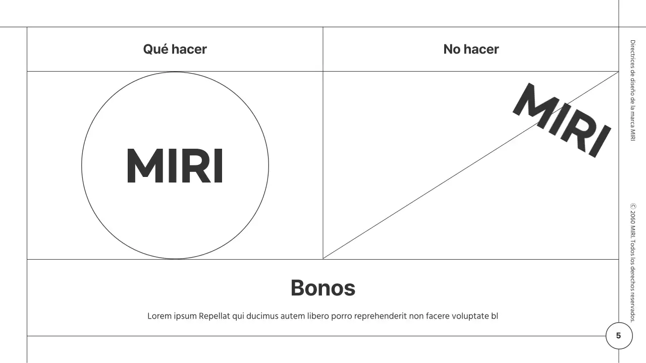Directrices de diseño de marca para un módulo minimalista con líneas blancas y negras