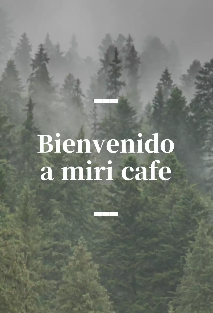 Café balsa en inglés con rótulo sentimental en el que aparece una foto de un bosque.